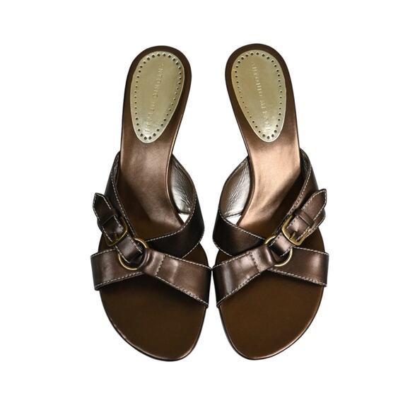 Antonio Melani Womens 9M Perrif II Heeled Leather Sandal - Picture 2 of 10